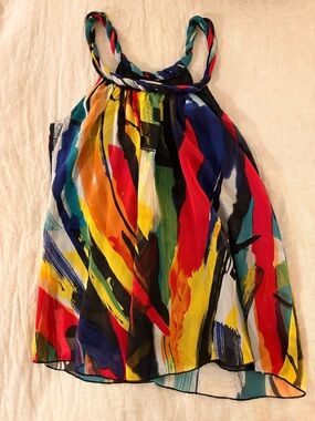 Matty M Multicolor Braided Halter Top